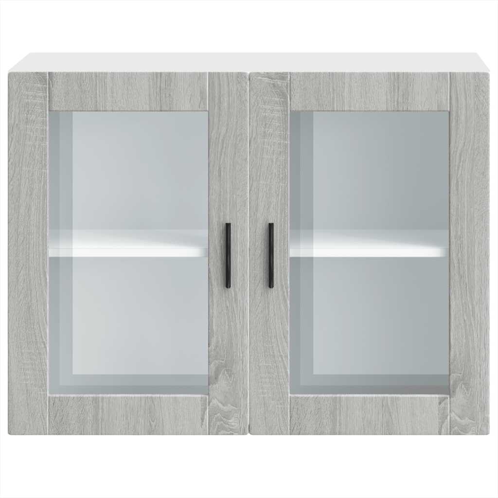 Küchen-Hängeschrank mit Glastür Porto Grau Sonoma