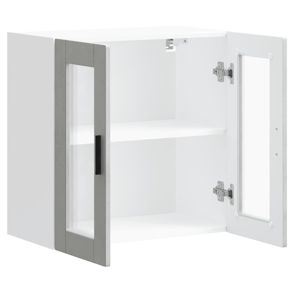 Küchen-Hängeschrank mit Glastür Porto Betongrau