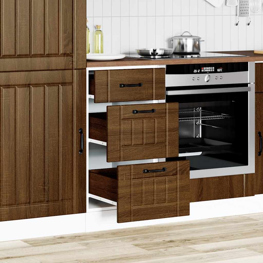 Küchen-Unterschrank Lucca Braun Eichen-Optik Holzwerkstoff