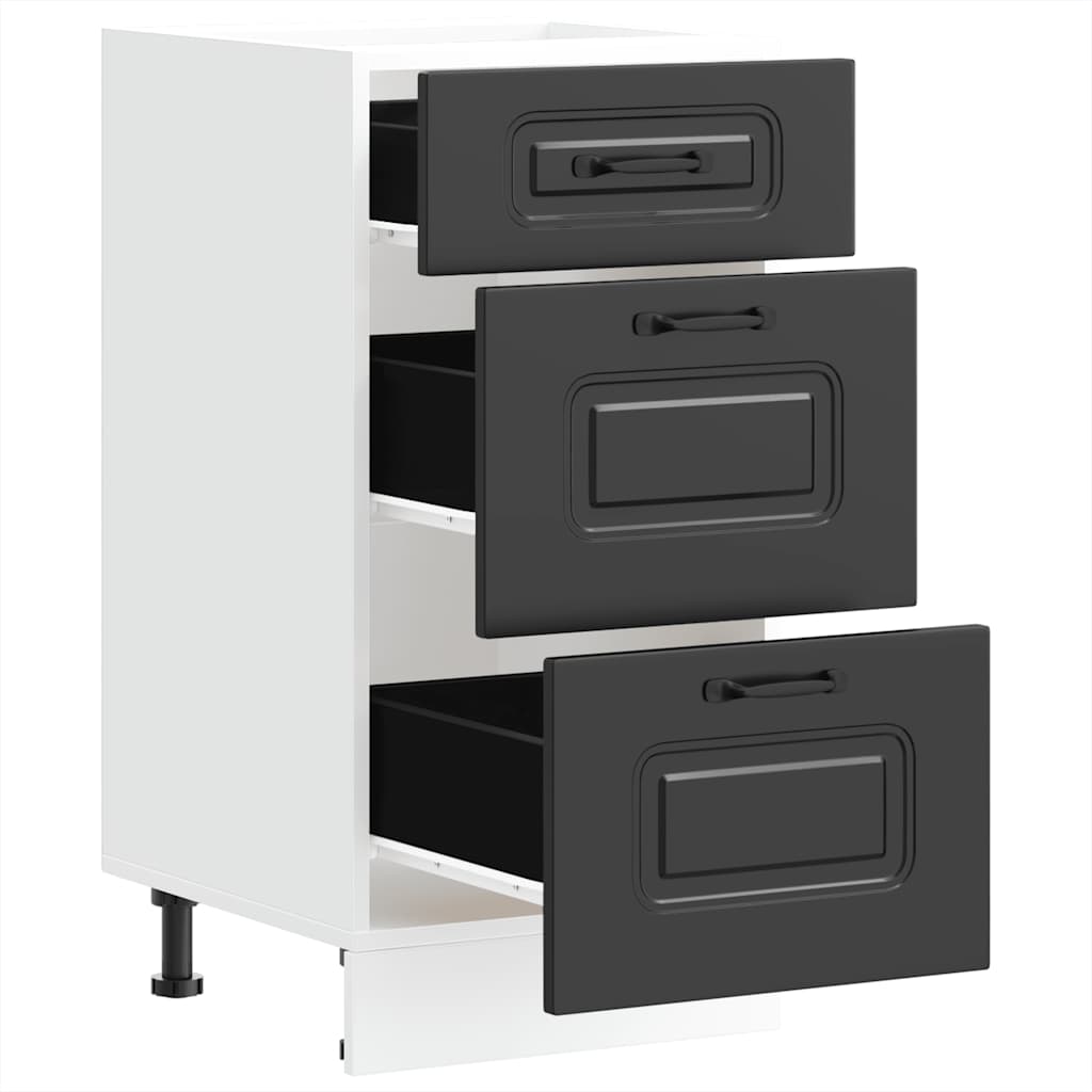 Küchenunterschrank Kalmar Schwarz Holzwerkstoff