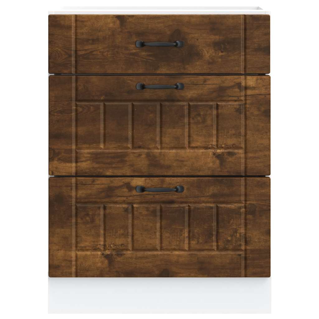 Küchen-Unterschrank Lucca Räuchereiche Holzwerkstoff