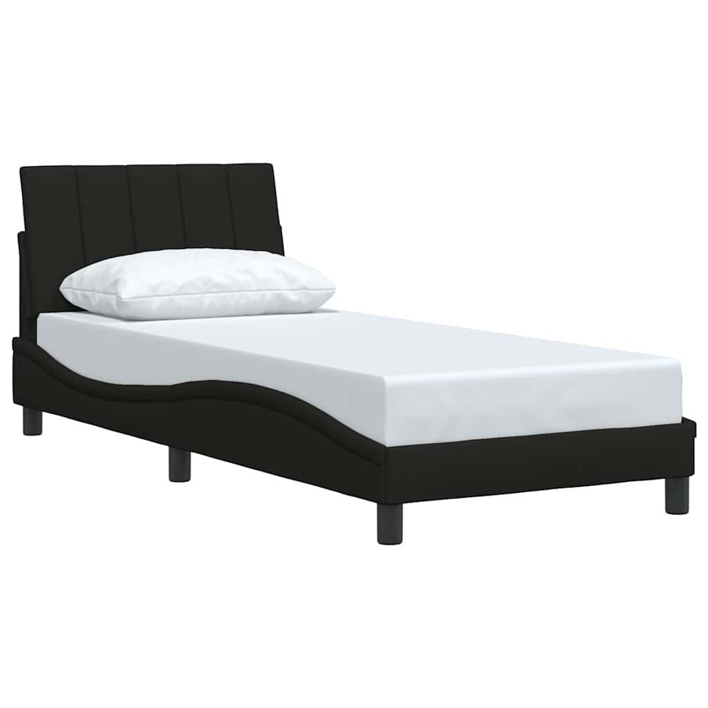 Bettgestell ohne Matratze "Hanko" Schwarz 80x200 cm Stoff