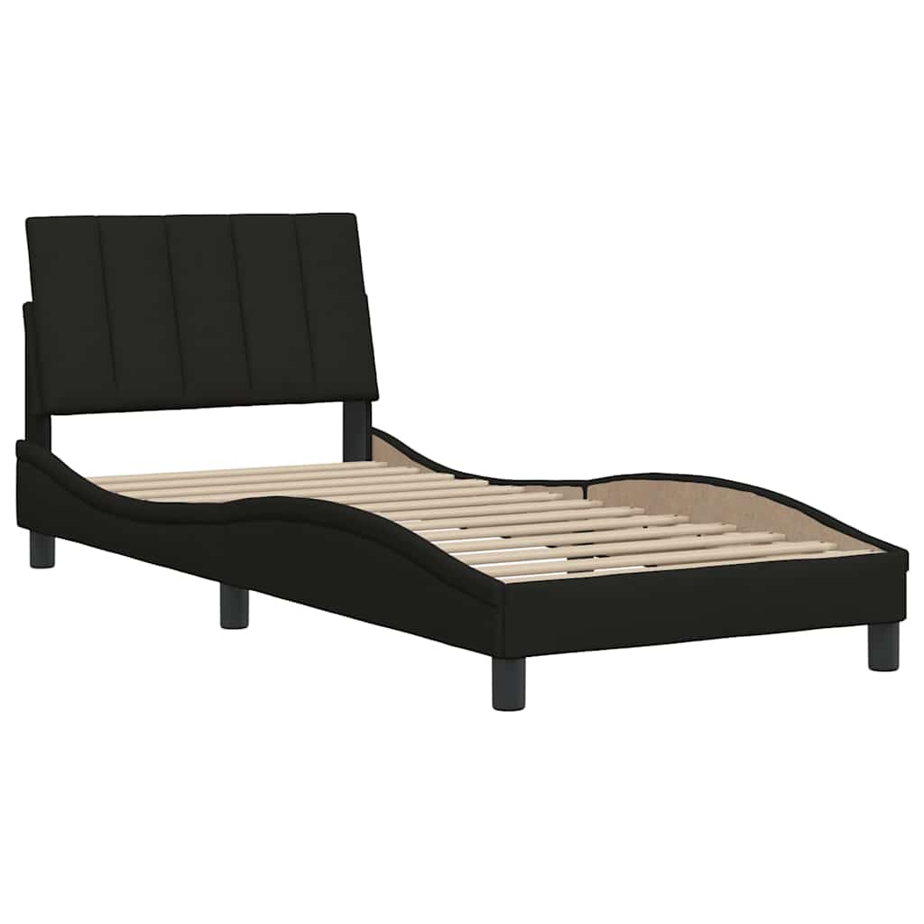 Bettgestell ohne Matratze "Hanko" Schwarz 80x200 cm Stoff