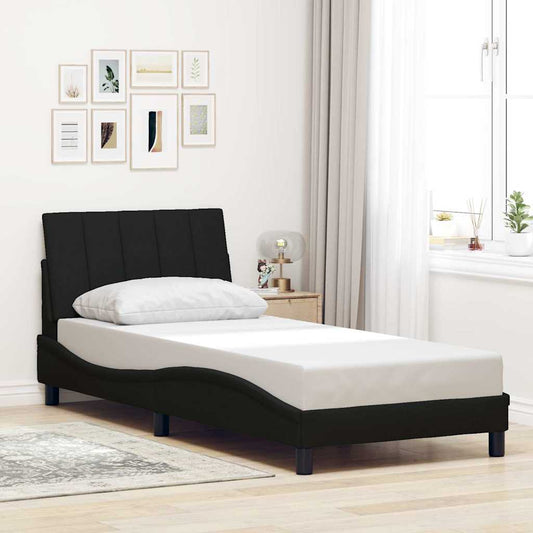 Bettgestell ohne Matratze "Hanko" Schwarz 80x200 cm Stoff