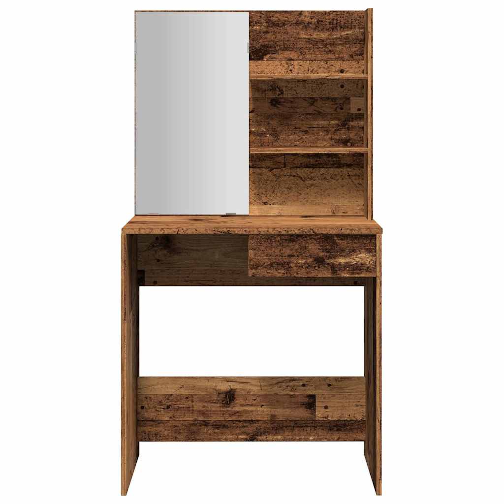 Schminktisch mit Spiegel Altholz-Optik 74,5x40x141 cm