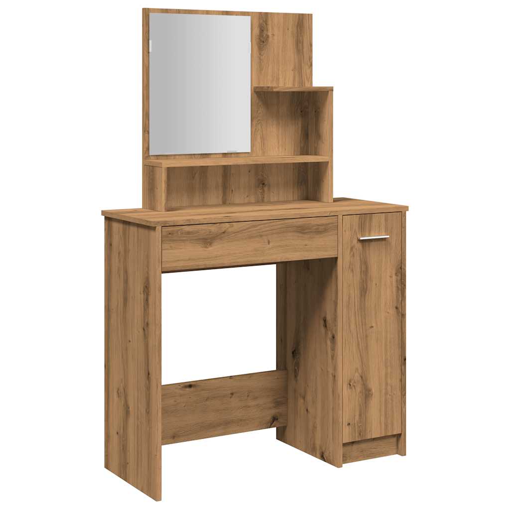 Schminktisch mit Spiegel Artisan-Eiche 74,5x40x141 cm