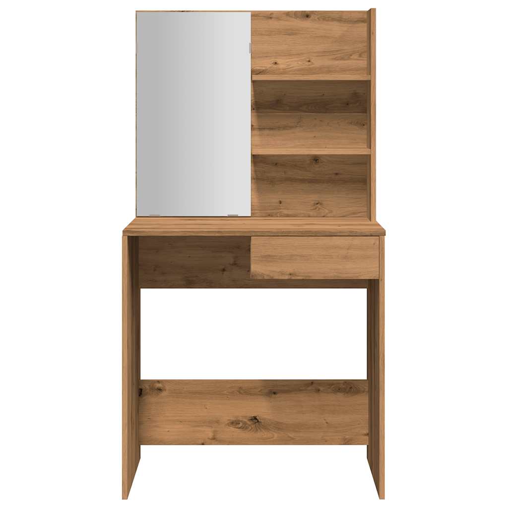 Schminktisch mit Spiegel Artisan-Eiche 74,5x40x141 cm
