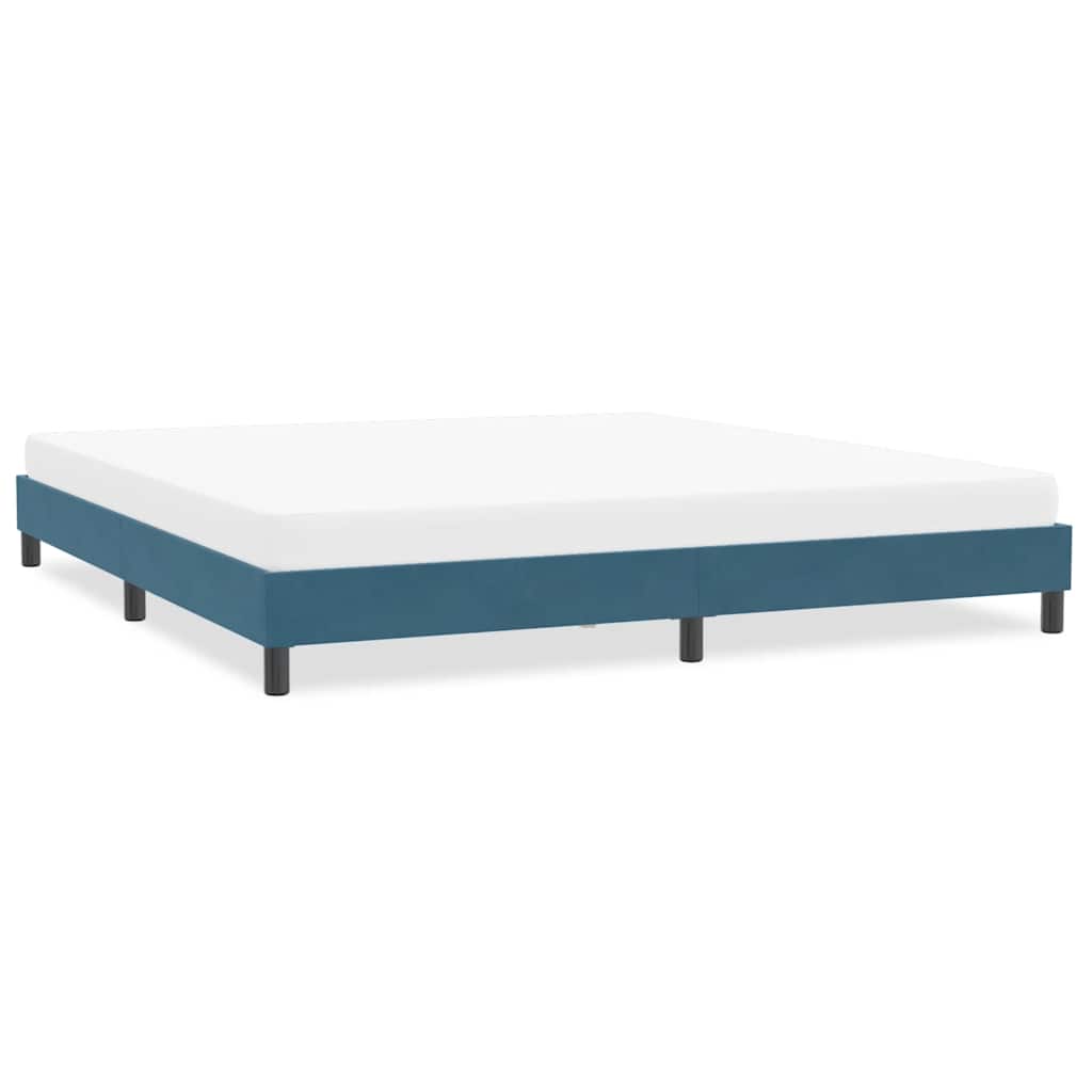 Bettgestell ohne Matratze Dunkelblau 200x210 cm Samt